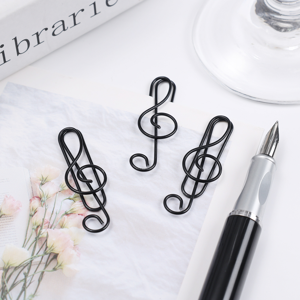 40pcs Creative Music Note Shaped Creative File Clamp Paper Clip Bookmark Holder Paper Decorative Clip for Office School Home