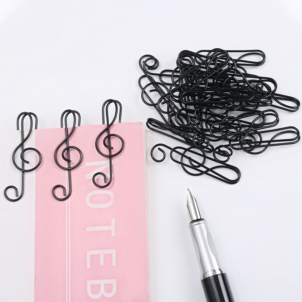 40pcs Creative Music Note Shaped Creative File Clamp Paper Clip Bookmark Holder Paper Decorative Clip for Office School Home