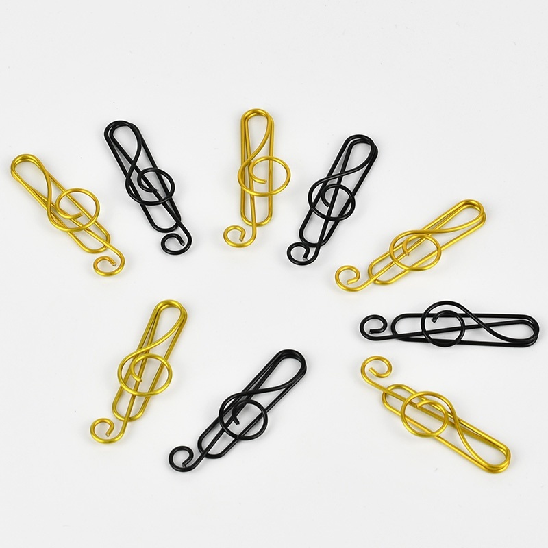 40pcs Creative Music Note Shaped Creative File Clamp Paper Clip Bookmark Holder Paper Decorative Clip for Office School Home