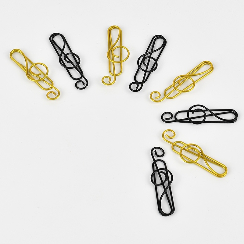 40pcs Creative Music Note Shaped Creative File Clamp Paper Clip Bookmark Holder Paper Decorative Clip for Office School Home