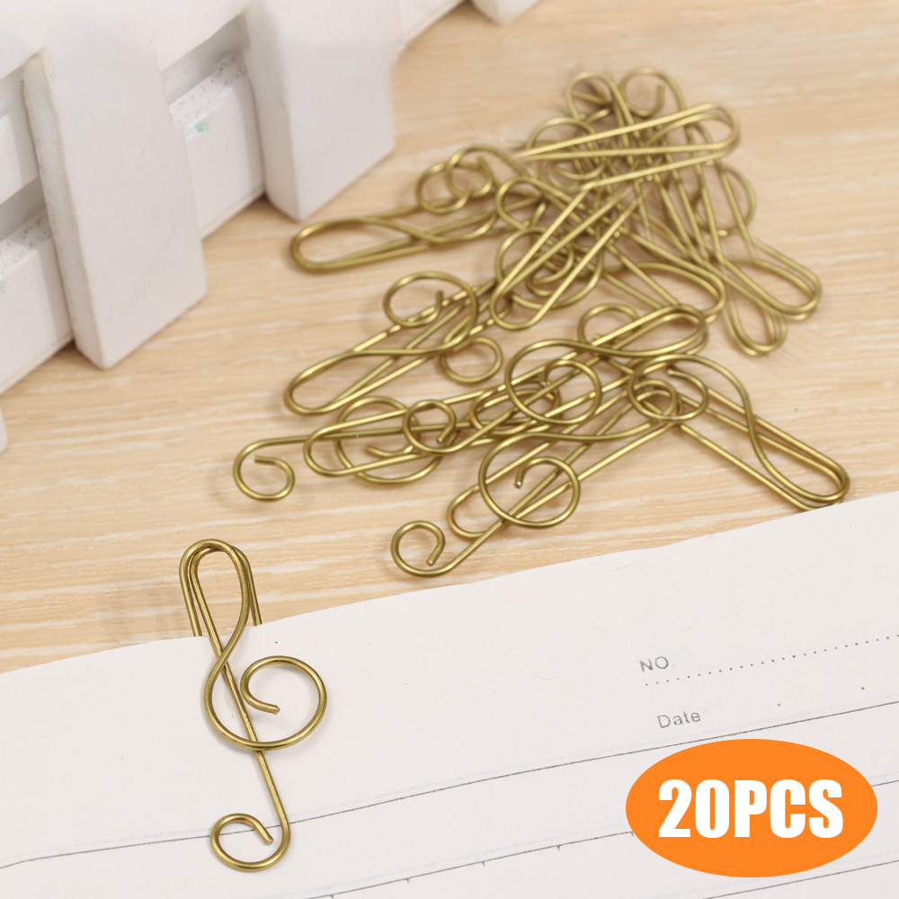 40pcs Creative Music Note Shaped Creative File Clamp Paper Clip Bookmark Holder Paper Decorative Clip for Office School Home