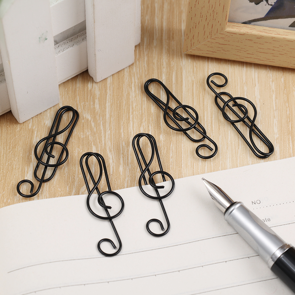 40pcs Creative Music Note Shaped Creative File Clamp Paper Clip Bookmark Holder Paper Decorative Clip for Office School Home