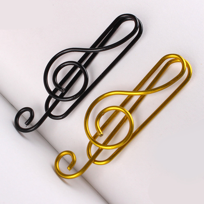 40pcs Creative Music Note Shaped Creative File Clamp Paper Clip Bookmark Holder Paper Decorative Clip for Office School Home