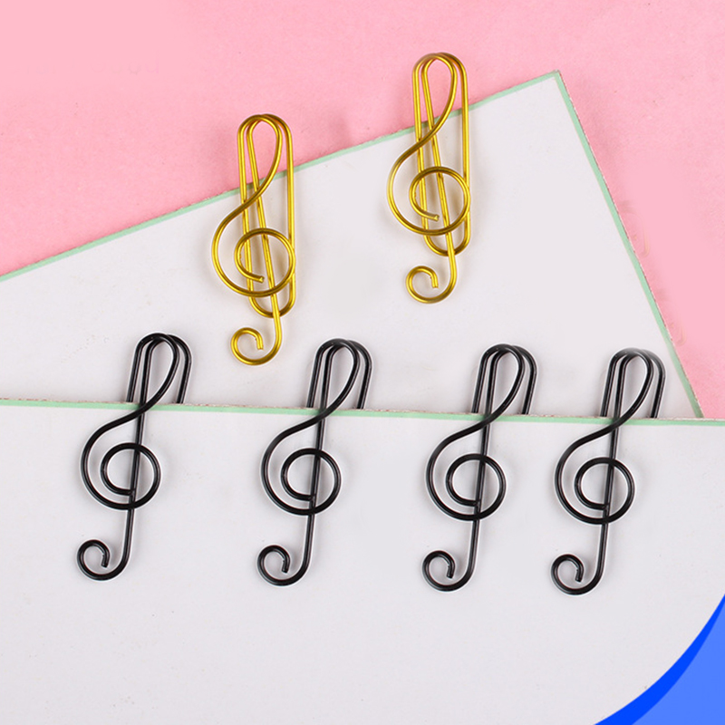 40pcs Creative Music Note Shaped Creative File Clamp Paper Clip Bookmark Holder Paper Decorative Clip for Office School Home