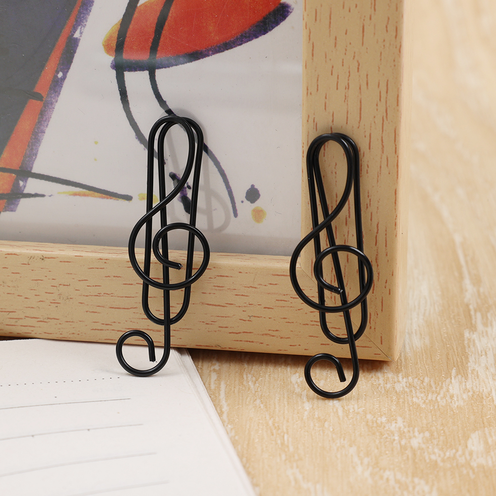 40pcs Creative Music Note Shaped Creative File Clamp Paper Clip Bookmark Holder Paper Decorative Clip for Office School Home