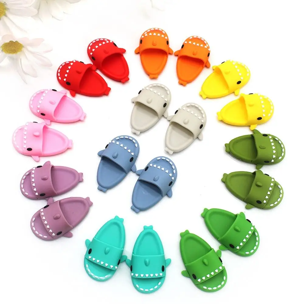 Round Toe Ob11 Doll Shark Slippers Mini Shark Shape BJD12 Doll Shoes Slippers Plastic OB11 Shark Shoes For Ob11 1/12 Bjd Doll