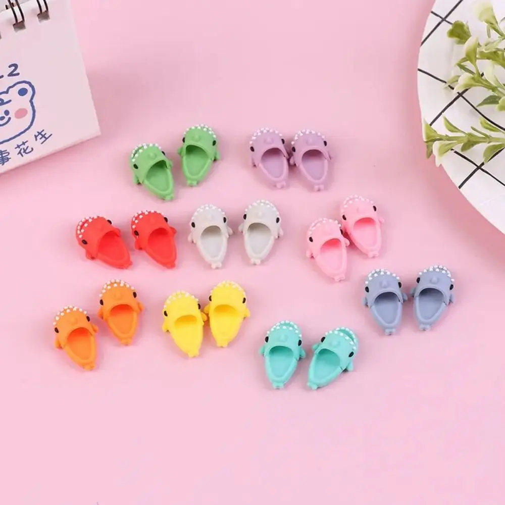 Round Toe Ob11 Doll Shark Slippers Mini Shark Shape BJD12 Doll Shoes Slippers Plastic OB11 Shark Shoes For Ob11 1/12 Bjd Doll