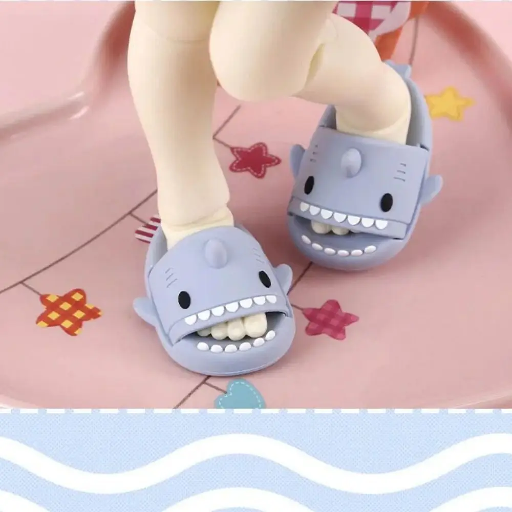 Round Toe Ob11 Doll Shark Slippers Mini Shark Shape BJD12 Doll Shoes Slippers Plastic OB11 Shark Shoes For Ob11 1/12 Bjd Doll