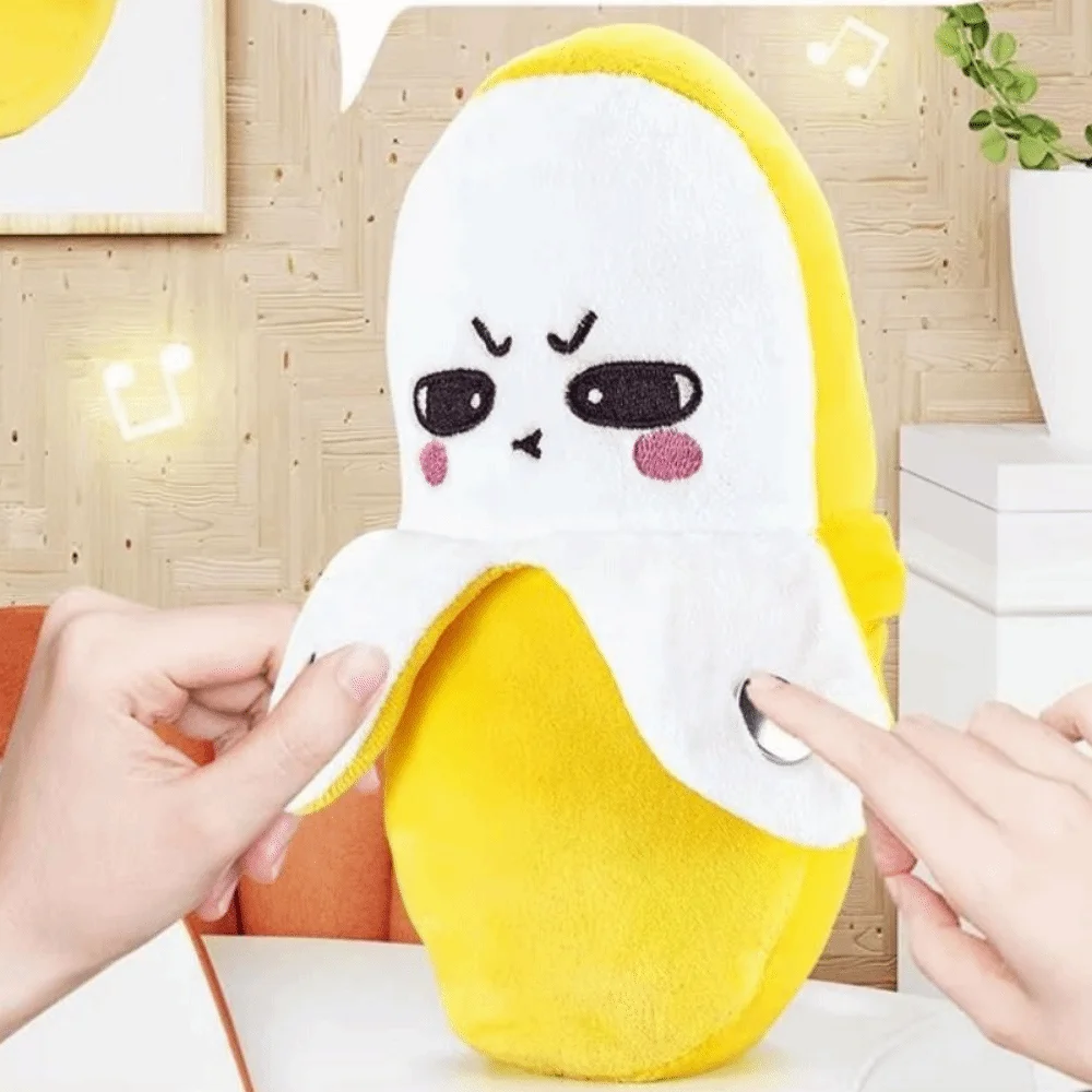Creative Fruit Induction Metronome Soft Cute Banana Plush Toy Interactive Playing Joint Stuffed Doll Banana Educational Toy