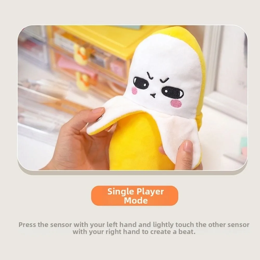 Creative Fruit Induction Metronome Soft Cute Banana Plush Toy Interactive Playing Joint Stuffed Doll Banana Educational Toy