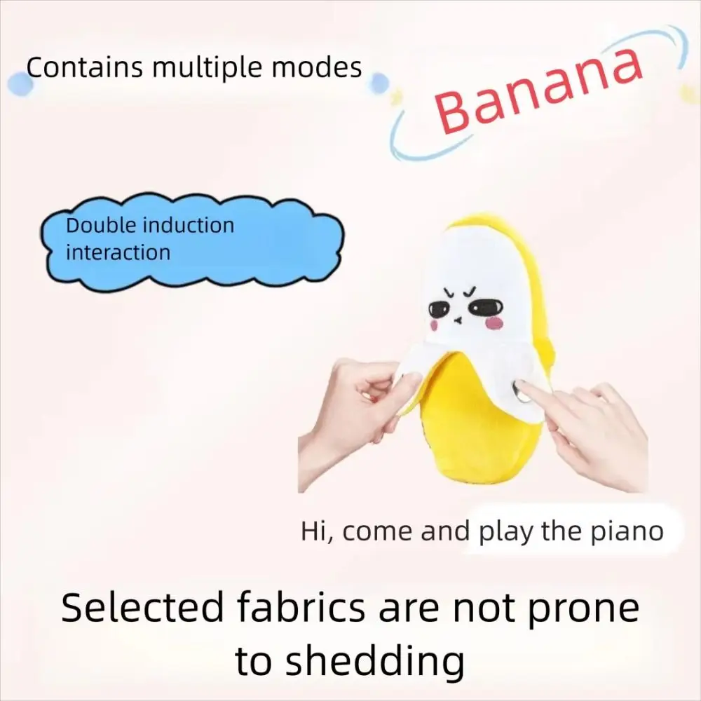 Creative Fruit Induction Metronome Soft Cute Banana Plush Toy Interactive Playing Joint Stuffed Doll Banana Educational Toy