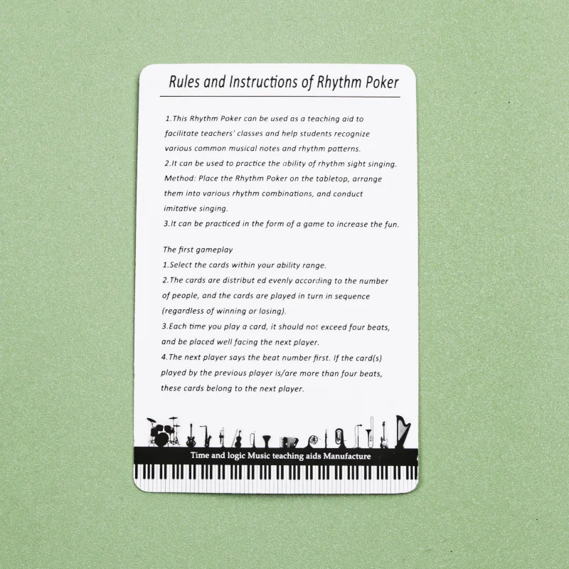 54Pcs Rhythm Cards Game Music Poker Cards Rhythm Cards Note Cards Poker Rhythm Game Cards Rhythm Solitaire