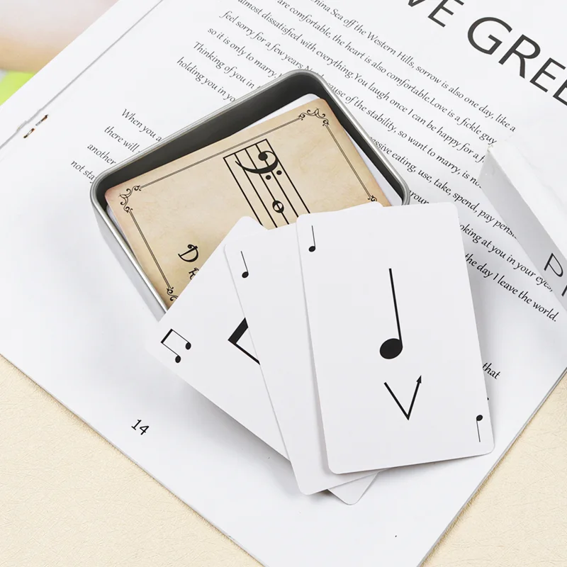 54Pcs Rhythm Cards Game Music Poker Cards Rhythm Cards Note Cards Poker Rhythm Game Cards Rhythm Solitaire