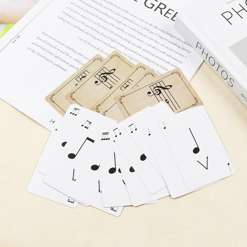 54Pcs Rhythm Cards Game Music Poker Cards Rhythm Cards Note Cards Poker Rhythm Game Cards Rhythm Solitaire