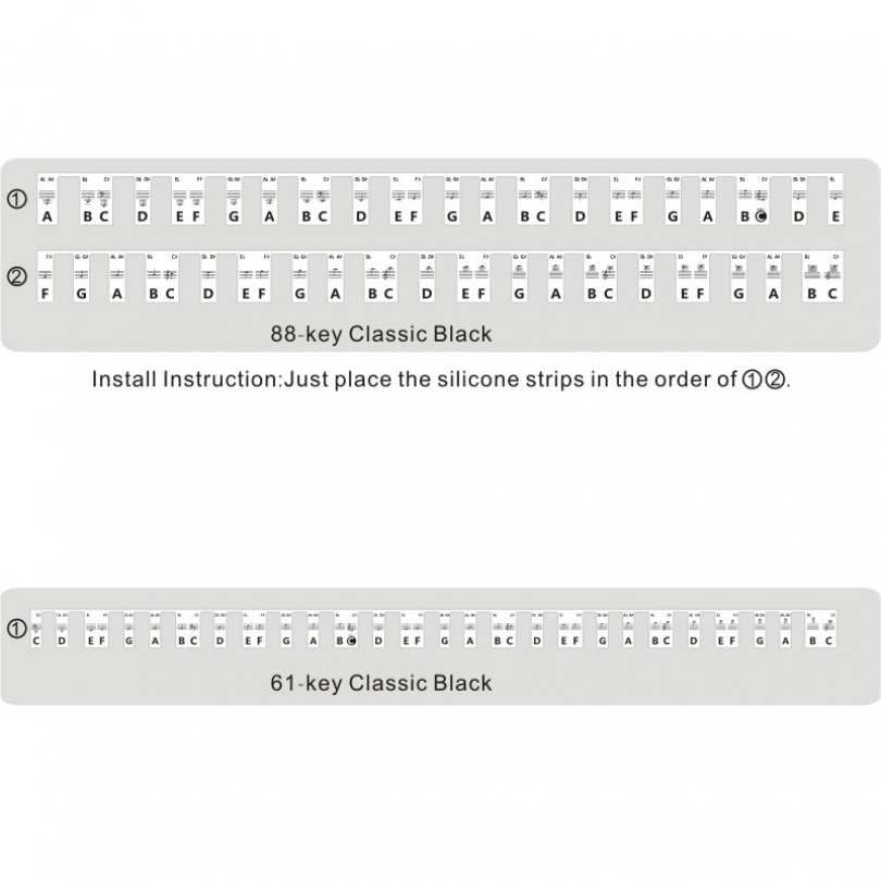 Free Paste Overlay Type 61 / 88 Keys Piano Note Marker Silicone Strips for Beginners / Kids, No Glue Practice Sticker Free Paste Overlay Type 61 / 88 Keys Piano Note Marker Silicone Strips for Beginners / Kids, No Glue Practice Sticker
