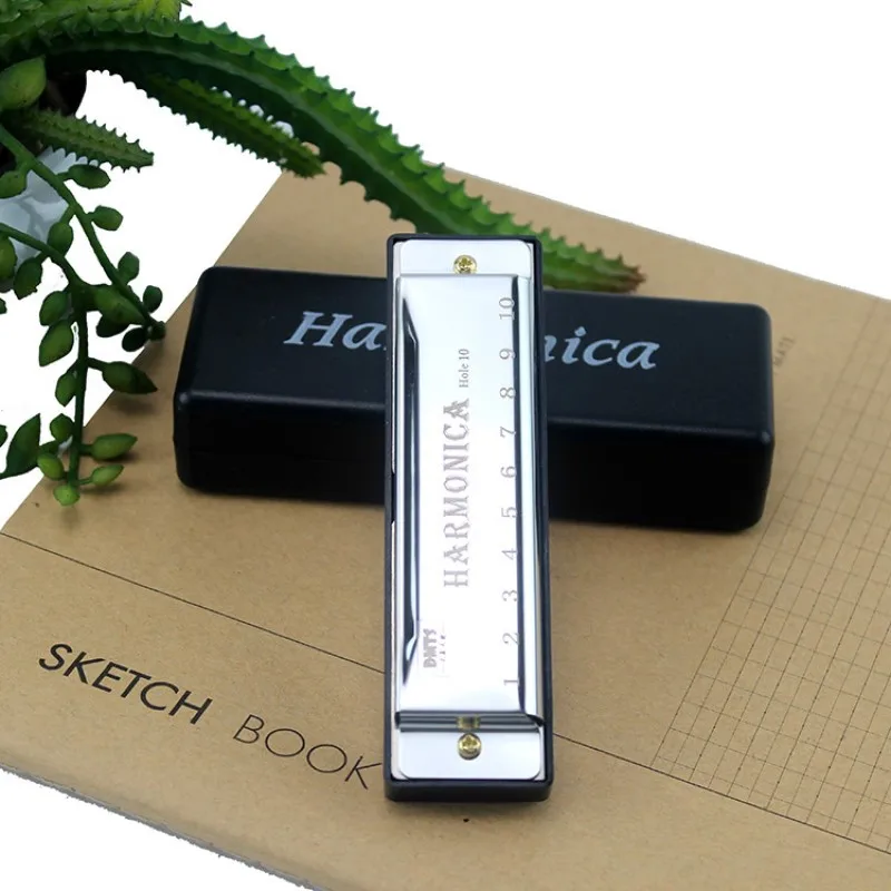 Metal Harmonica Key of C 10 Hole Chromatic Scale Harmonica with Box for Beginner Students Kids Gift Metal Harmonica Key of C 10 Hole Chromatic Scale Harmonica with Box for Beginner Students Kids Gift