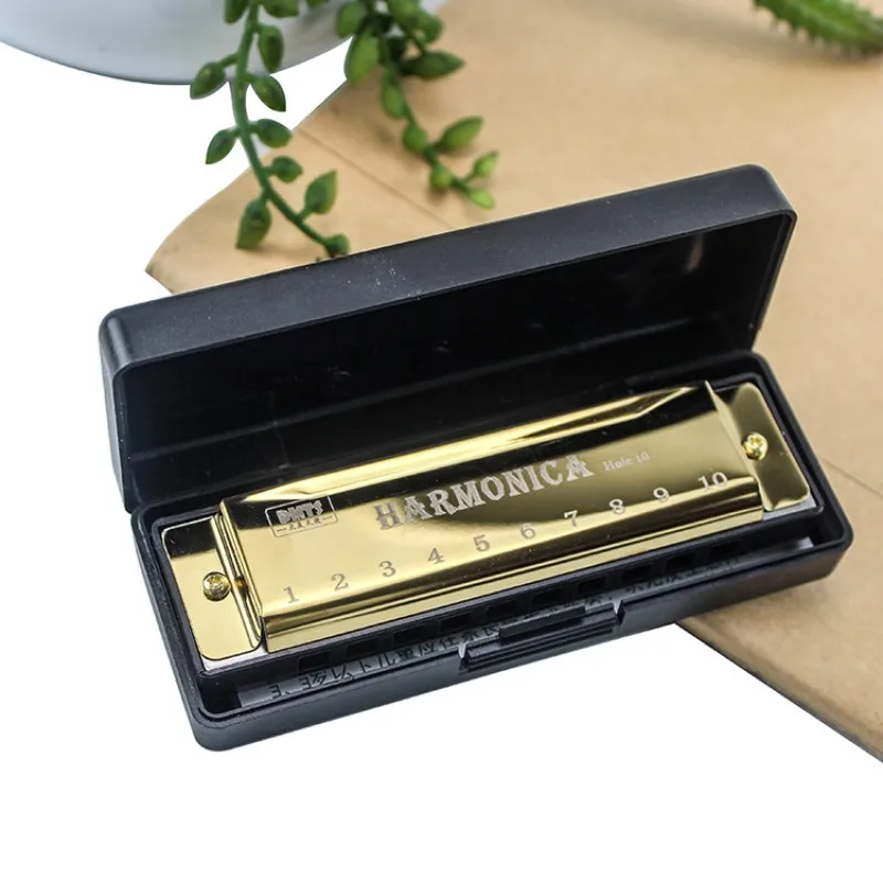 Metal Harmonica Key of C 10 Hole Chromatic Scale Harmonica with Box for Beginner Students Kids Gift Metal Harmonica Key of C 10 Hole Chromatic Scale Harmonica with Box for Beginner Students Kids Gift