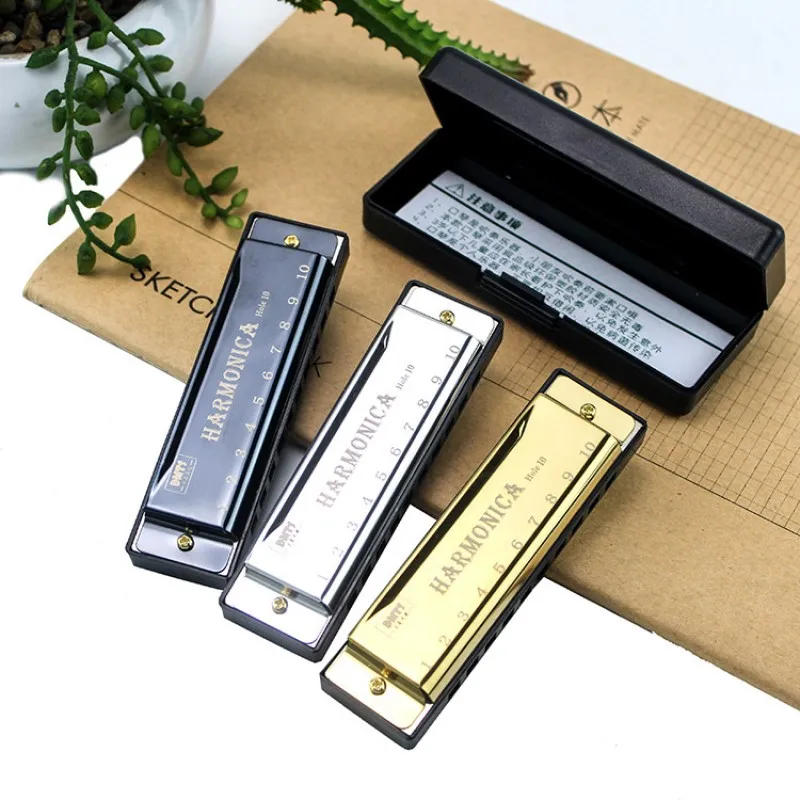 Metal Harmonica Key of C 10 Hole Chromatic Scale Harmonica with Box for Beginner Students Kids Gift Metal Harmonica Key of C 10 Hole Chromatic Scale Harmonica with Box for Beginner Students Kids Gift
