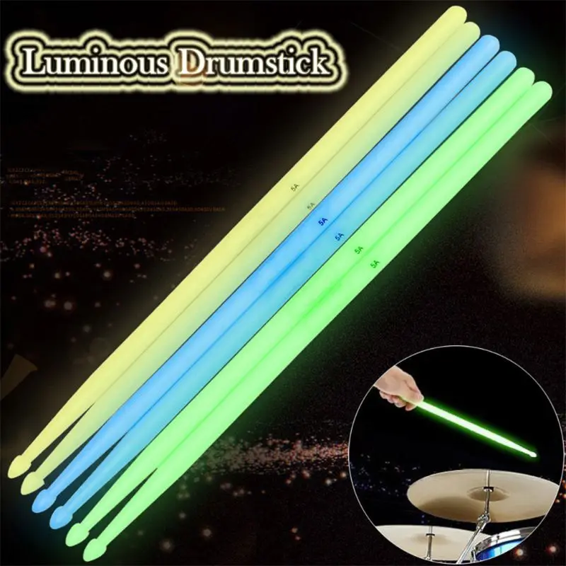 1Pair Professional Luminous Drum Sticks 5A Nylon Drumsticks Colorful Drum Stick Percussion Instrument Accessories Drum Set Kit 1Pair Professional Luminous Drum Sticks 5A Nylon Drumsticks Colorful Drum Stick Percussion Instrument Accessories Drum Set Kit