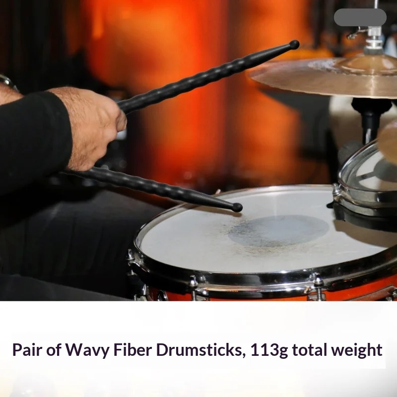 1Pair 5A Drumstick Carbon Fibre Jazz Drum Drumstick Wave Style Professional Performance Percussion Instrument Accessories