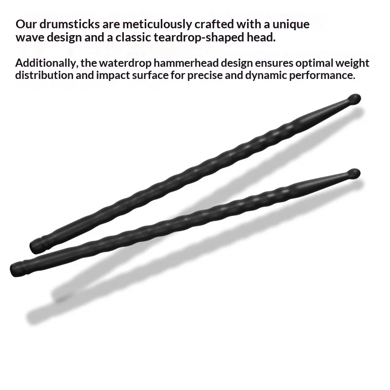 1Pair 5A Drumstick Carbon Fibre Jazz Drum Drumstick Wave Style Professional Performance Percussion Instrument Accessories